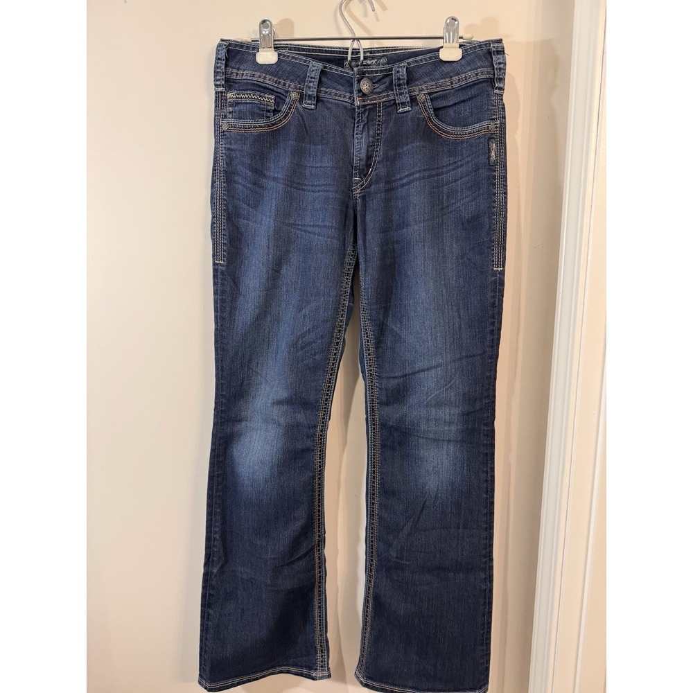 Silver Suki Surplus Bootcut Jeans Sz 30 x‎ 32 Heavy Stitch Flap Pockets Mid Rise
